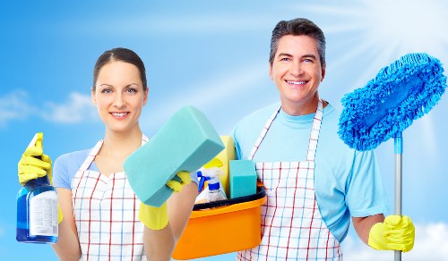 Local cleaner preparing a spotless bathroom in Crystal Palace home